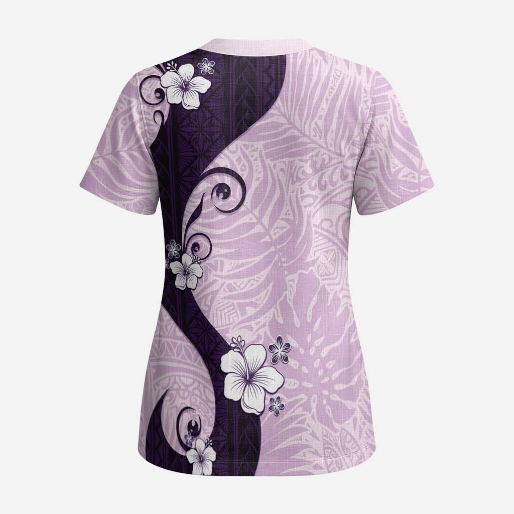 Polynesia Hibiscus Scrub Top Thistle Curve Motif LT05 - Polynesian Pride