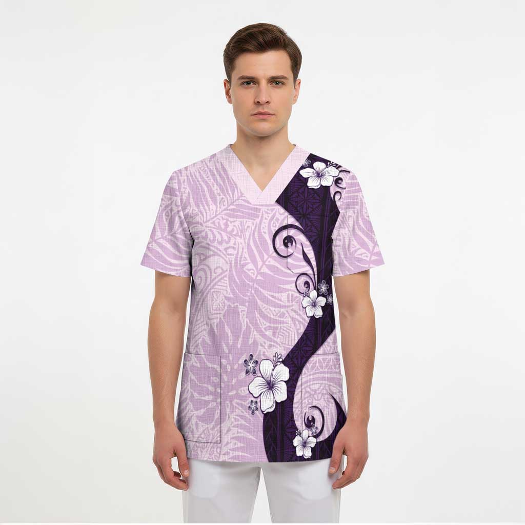 Polynesia Hibiscus Scrub Top Thistle Curve Motif LT05 - Polynesian Pride