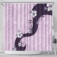 Polynesia Hibiscus Shower Curtain Thistle Curve Motif - Polynesian Pride