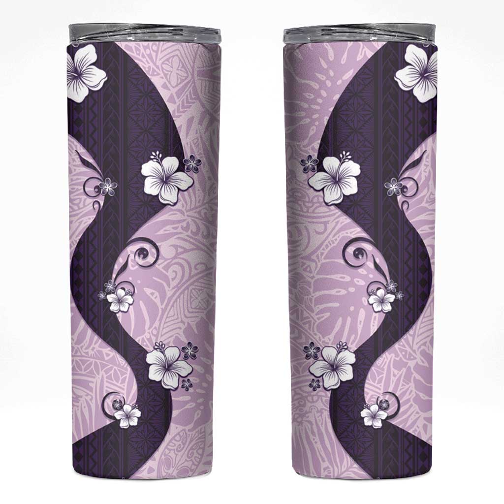 Polynesia Hibiscus Skinny Tumbler Thistle Curve Motif - Polynesian Pride