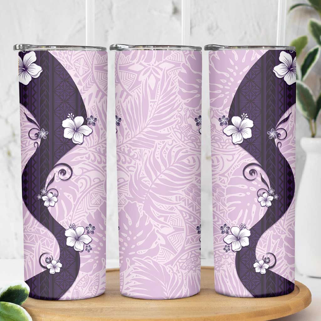 Polynesia Hibiscus Skinny Tumbler Thistle Curve Motif - Polynesian Pride