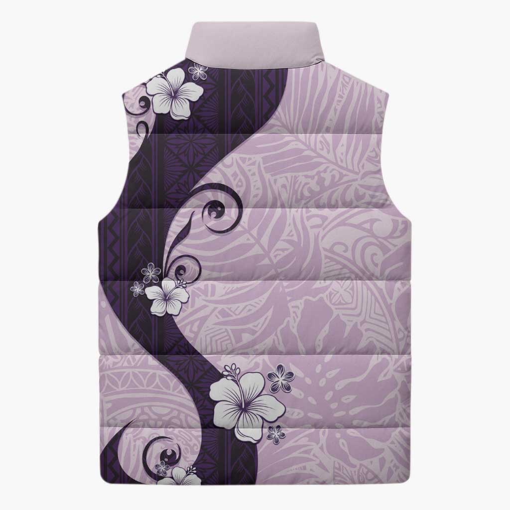 Polynesia Hibiscus Sleeveless Puffer Jacket Thistle Curve Motif LT05 - Polynesian Pride