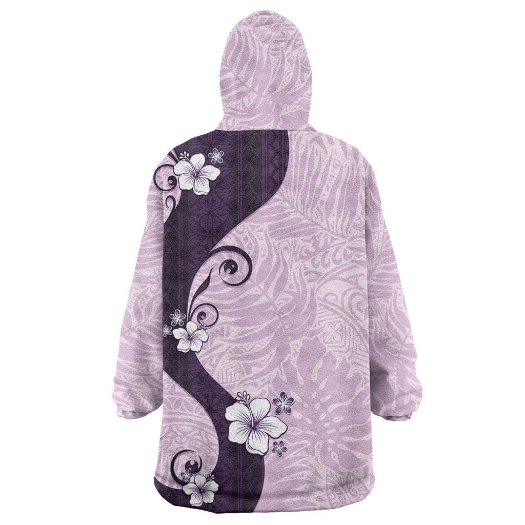 Polynesia Hibiscus Wearable Blanket Hoodie Thistle Curve Motif LT05 - Polynesian Pride