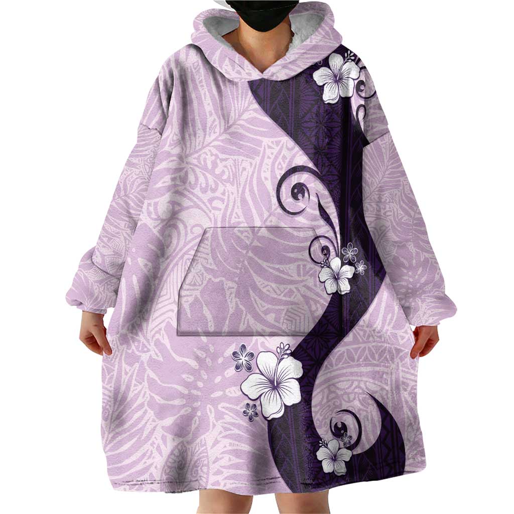 Polynesia Hibiscus Wearable Blanket Hoodie Thistle Curve Motif LT05 - Polynesian Pride