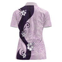 Polynesia Hibiscus Women Polo Shirt Thistle Curve Motif - Polynesian Pride
