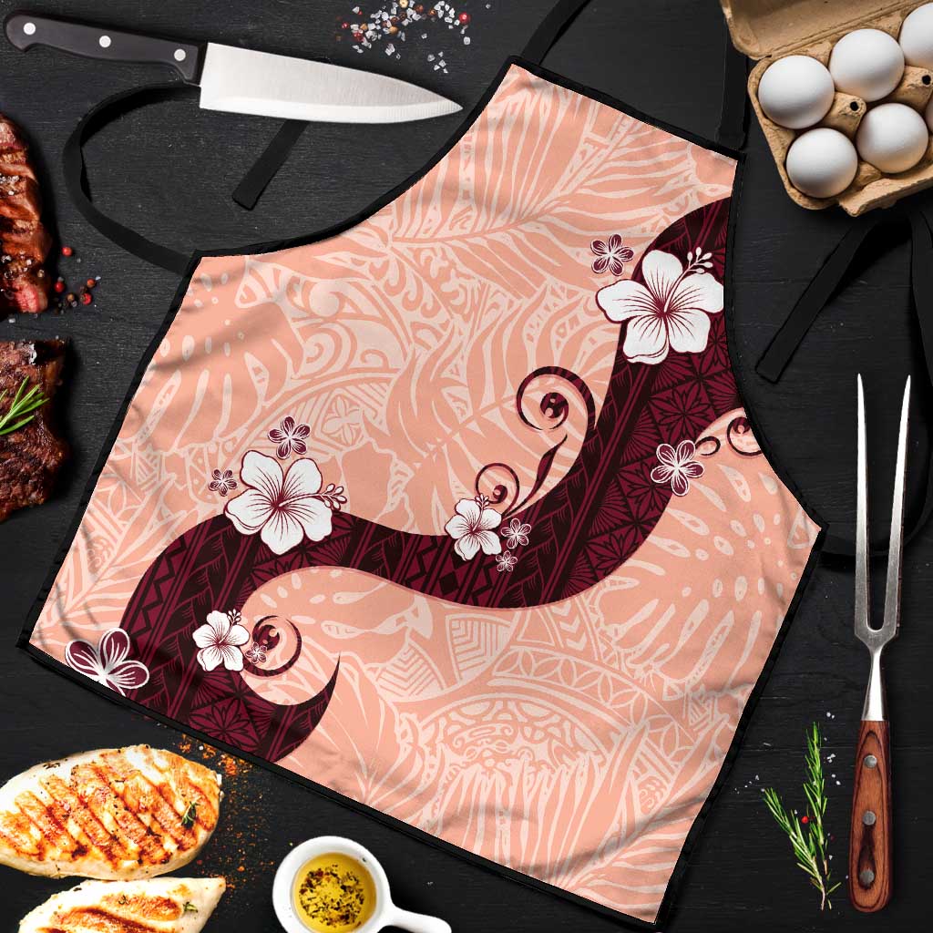 Polynesia Hibiscus Apron Rose Bud Curve Motif LT05 Red - Polynesian Pride