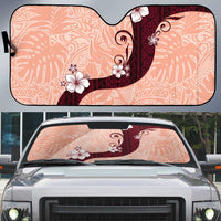 Polynesia Hibiscus Auto Sun Shade Rose Bud Curve Motif - Polynesian Pride