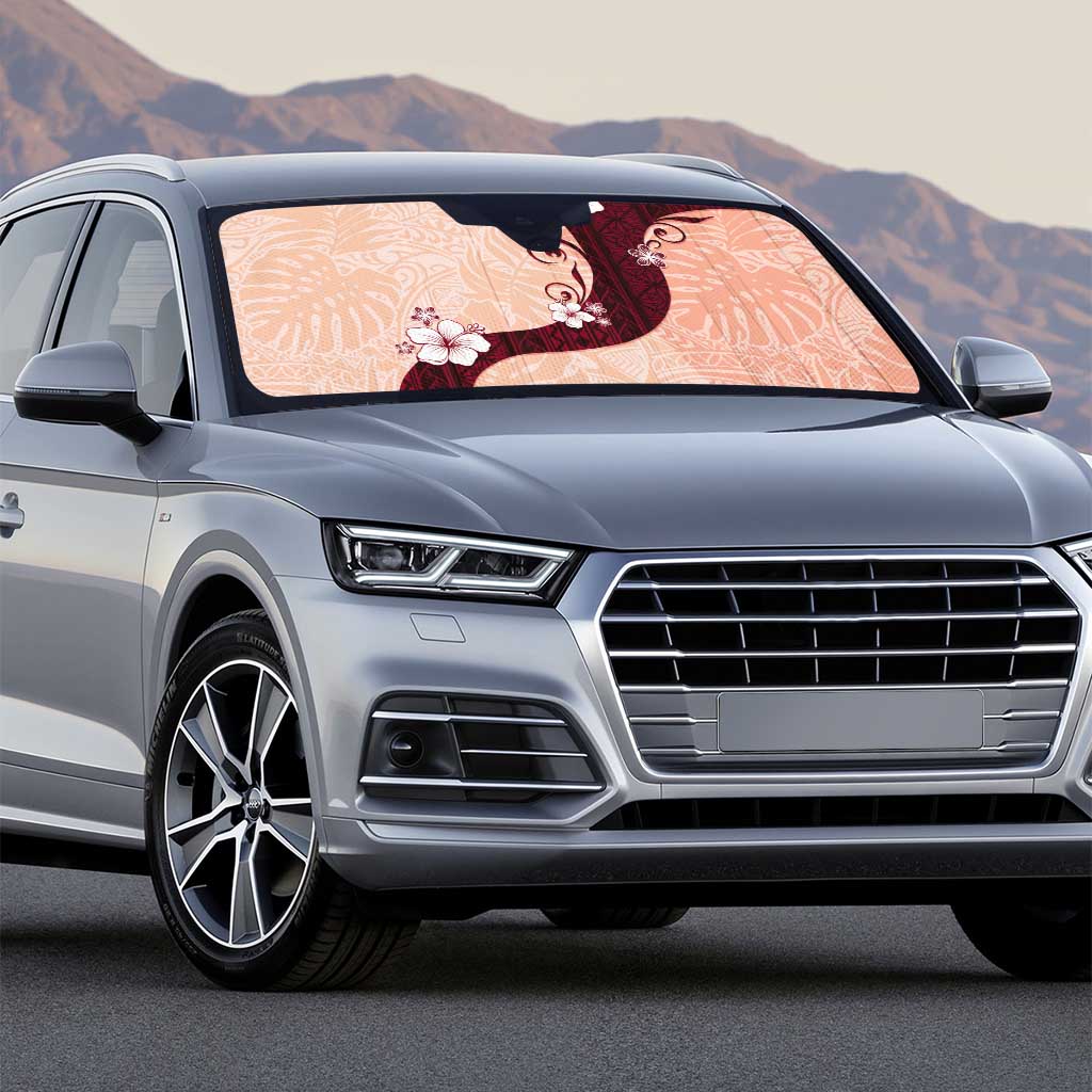 Polynesia Hibiscus Auto Sun Shade Rose Bud Curve Motif - Polynesian Pride