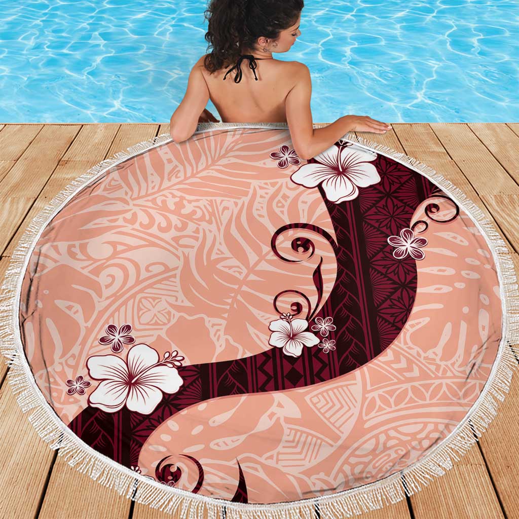 Polynesia Hibiscus Beach Blanket Rose Bud Curve Motif LT05 - Polynesian Pride