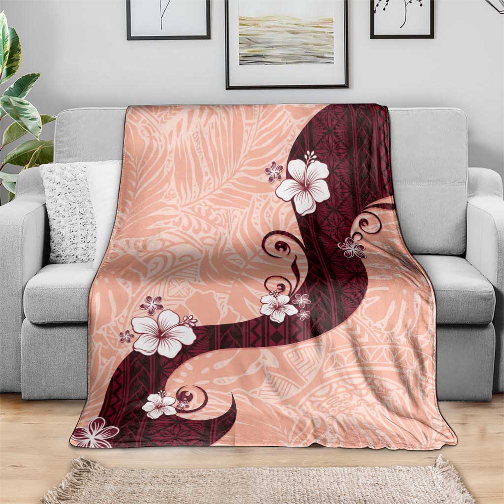Polynesia Hibiscus Blanket Rose Bud Curve Motif - Polynesian Pride