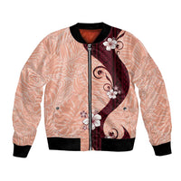 Polynesia Hibiscus Bomber Jacket Rose Bud Curve Motif - Polynesian Pride