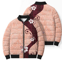 Polynesia Hibiscus Bomber Puffer Jacket Rose Bud Curve Motif LT05 - Polynesian Pride