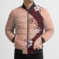 Polynesia Hibiscus Bomber Puffer Jacket Rose Bud Curve Motif LT05 - Polynesian Pride
