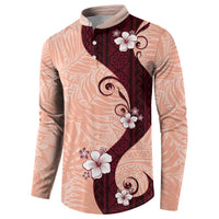 Polynesia Hibiscus Button Sweatshirt Rose Bud Curve Motif LT05 - Polynesian Pride