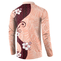Polynesia Hibiscus Button Sweatshirt Rose Bud Curve Motif LT05 - Polynesian Pride