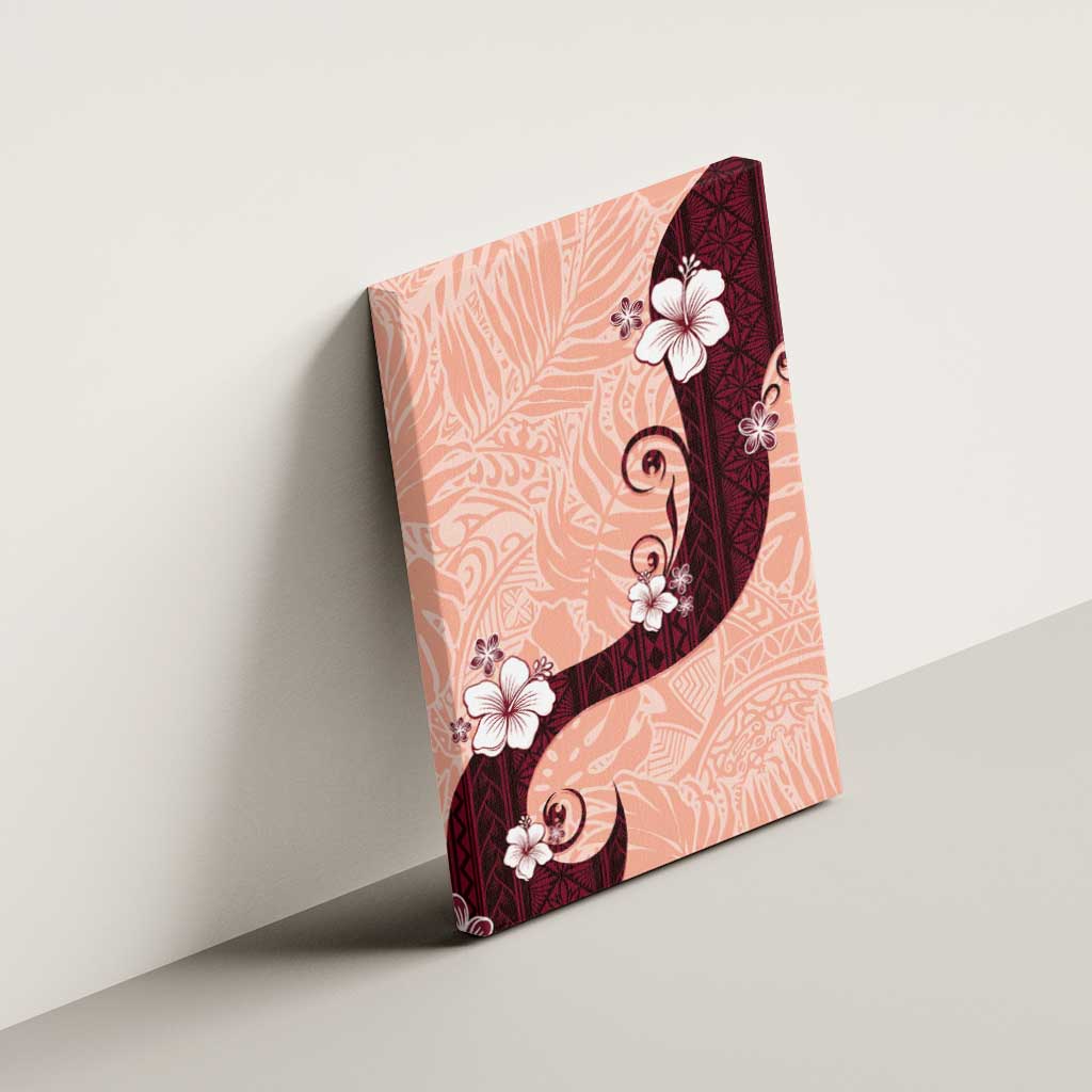Polynesia Hibiscus Canvas Wall Art Rose Bud Curve Motif LT05 - Polynesian Pride
