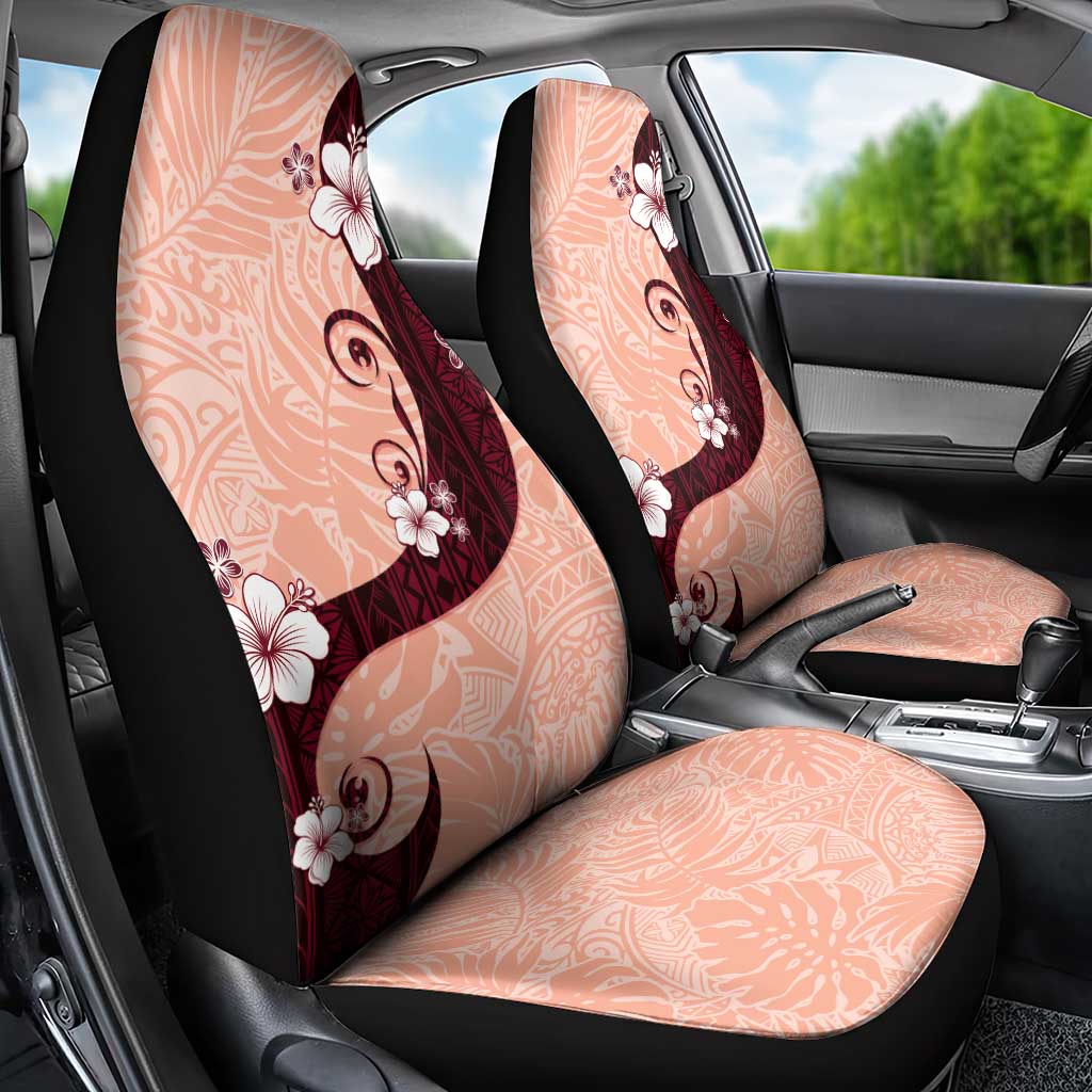 Polynesia Hibiscus Car Seat Cover Rose Bud Curve Motif - Polynesian Pride