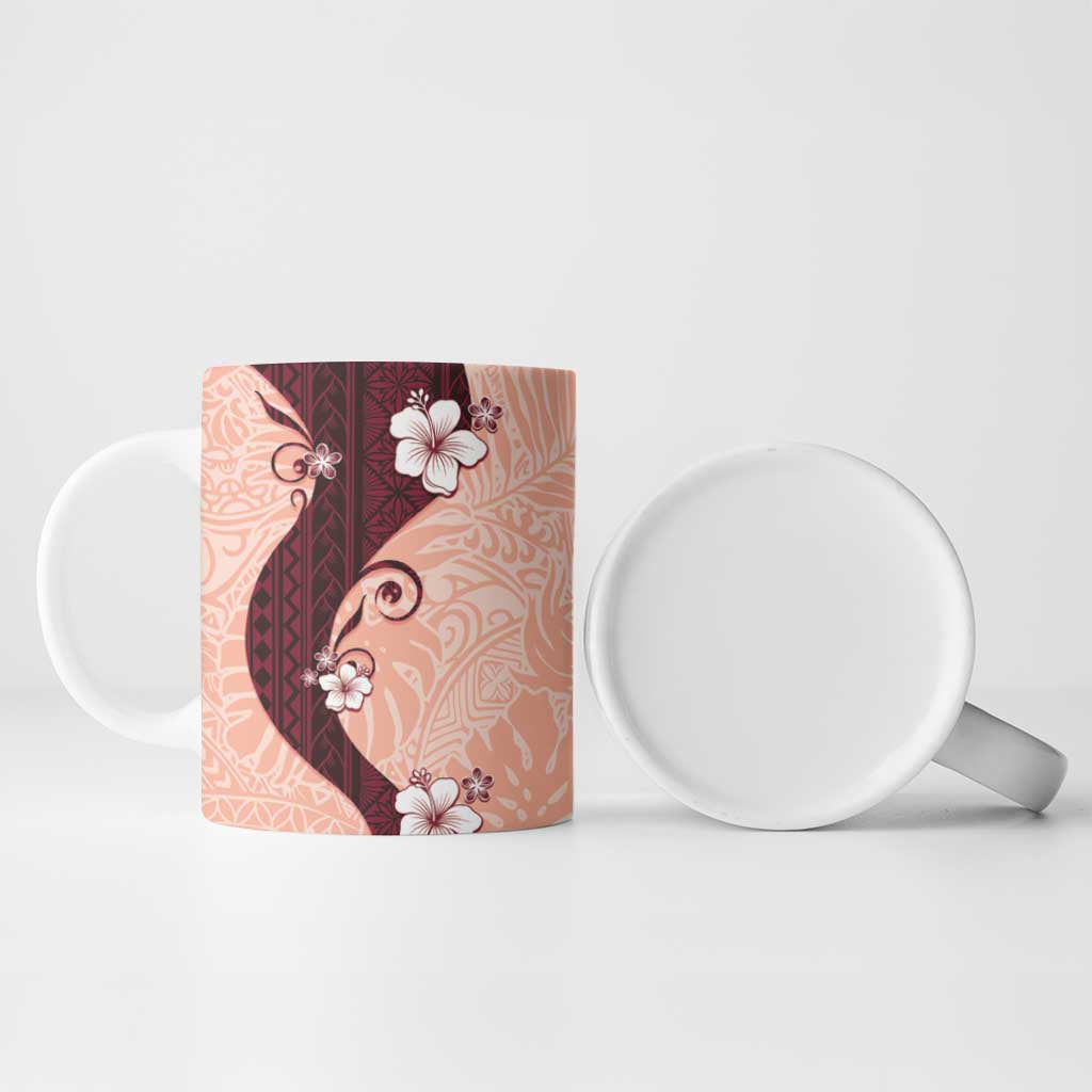 Polynesia Hibiscus Ceramic Mug Rose Bud Curve Motif LT05 - Polynesian Pride