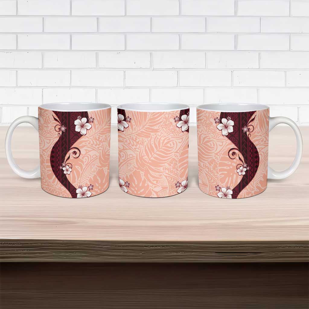 Polynesia Hibiscus Ceramic Mug Rose Bud Curve Motif LT05 - Polynesian Pride
