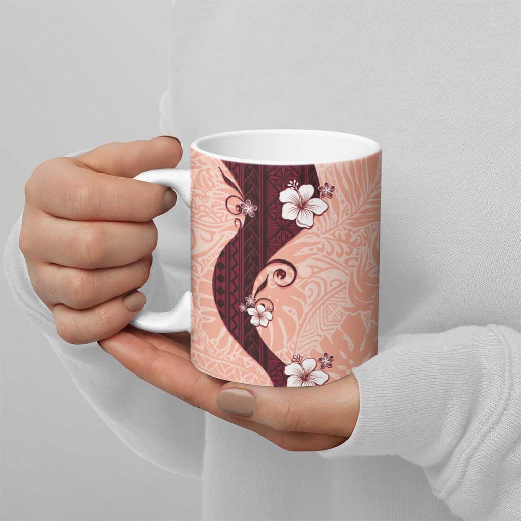 Polynesia Hibiscus Ceramic Mug Rose Bud Curve Motif LT05 - Polynesian Pride
