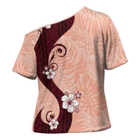 Polynesia Hibiscus Cross Shoulder Shirt Rose Bud Curve Motif LT05 - Polynesian Pride