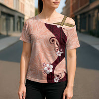 Polynesia Hibiscus Cross Shoulder Shirt Rose Bud Curve Motif LT05 - Polynesian Pride