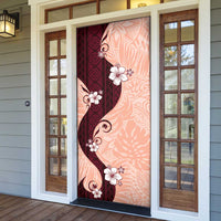 Polynesia Hibiscus Door Cover Rose Bud Curve Motif - Polynesian Pride