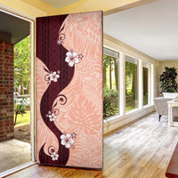 Polynesia Hibiscus Door Cover Rose Bud Curve Motif - Polynesian Pride