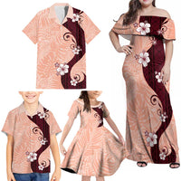 Polynesia Hibiscus Family Matching Off Shoulder Maxi Dress and Hawaiian Shirt Rose Bud Curve Motif - Polynesian Pride