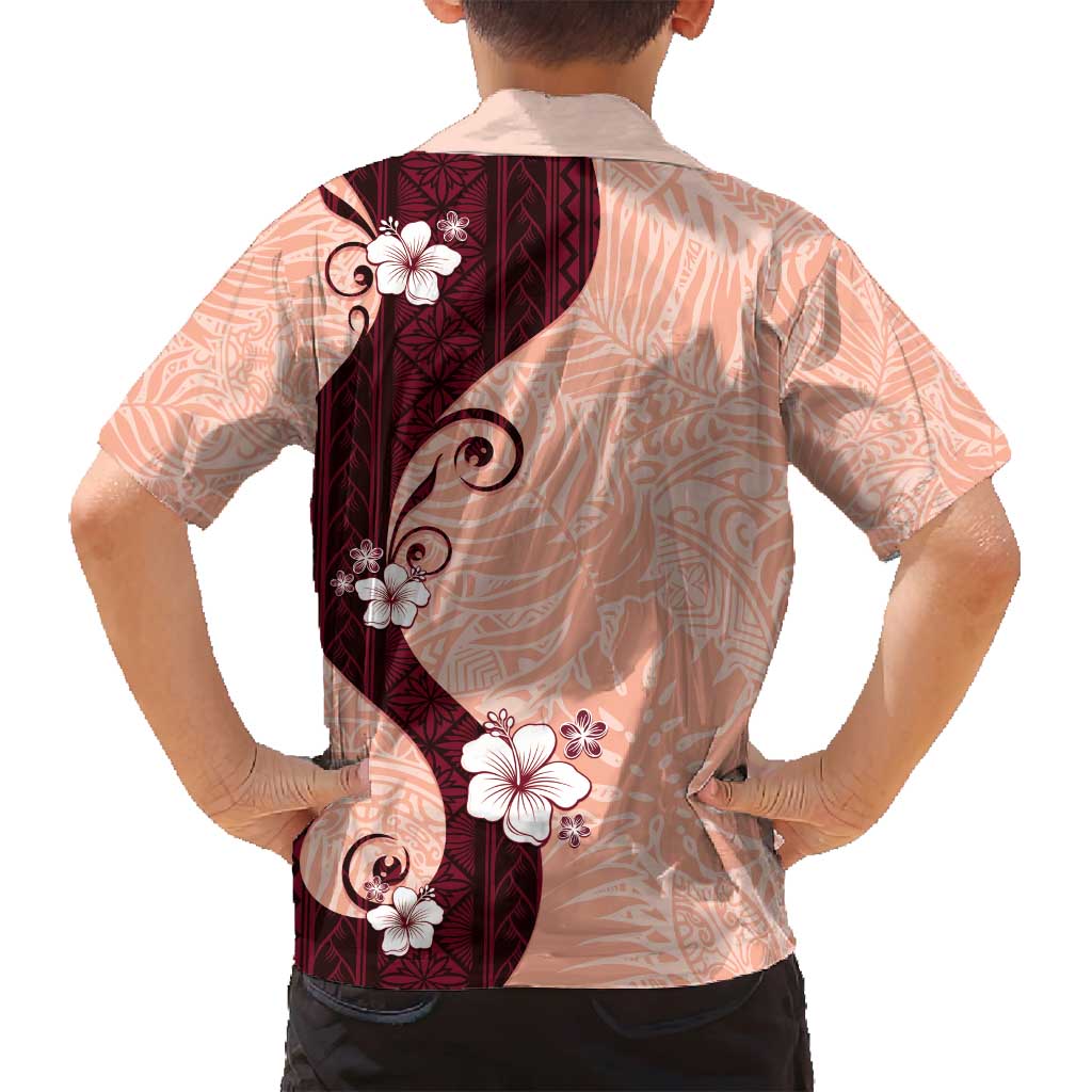 Polynesia Hibiscus Family Matching Puletasi and Hawaiian Shirt Rose Bud Curve Motif - Polynesian Pride