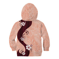 Polynesia Hibiscus Kid Hoodie Rose Bud Curve Motif - Polynesian Pride