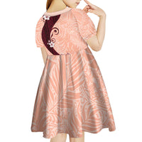 Polynesia Hibiscus Kid Short Sleeve Dress Rose Bud Curve Motif - Polynesian Pride