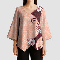 Polynesia Hibiscus Kimono Sleeve Blouse Rose Bud Curve Motif LT05 - Polynesian Pride