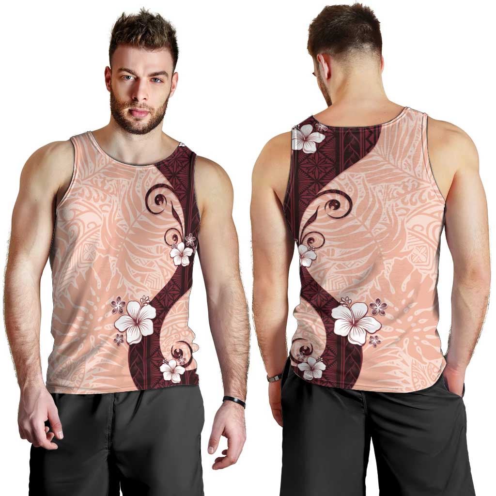 Polynesia Hibiscus Men Tank Top Rose Bud Curve Motif LT05 - Polynesian Pride