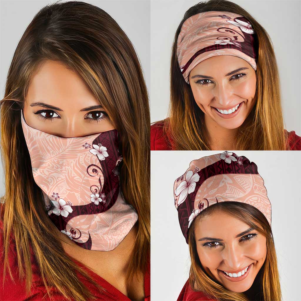 Polynesia Hibiscus Neck Gaiter Rose Bud Curve Motif - Polynesian Pride