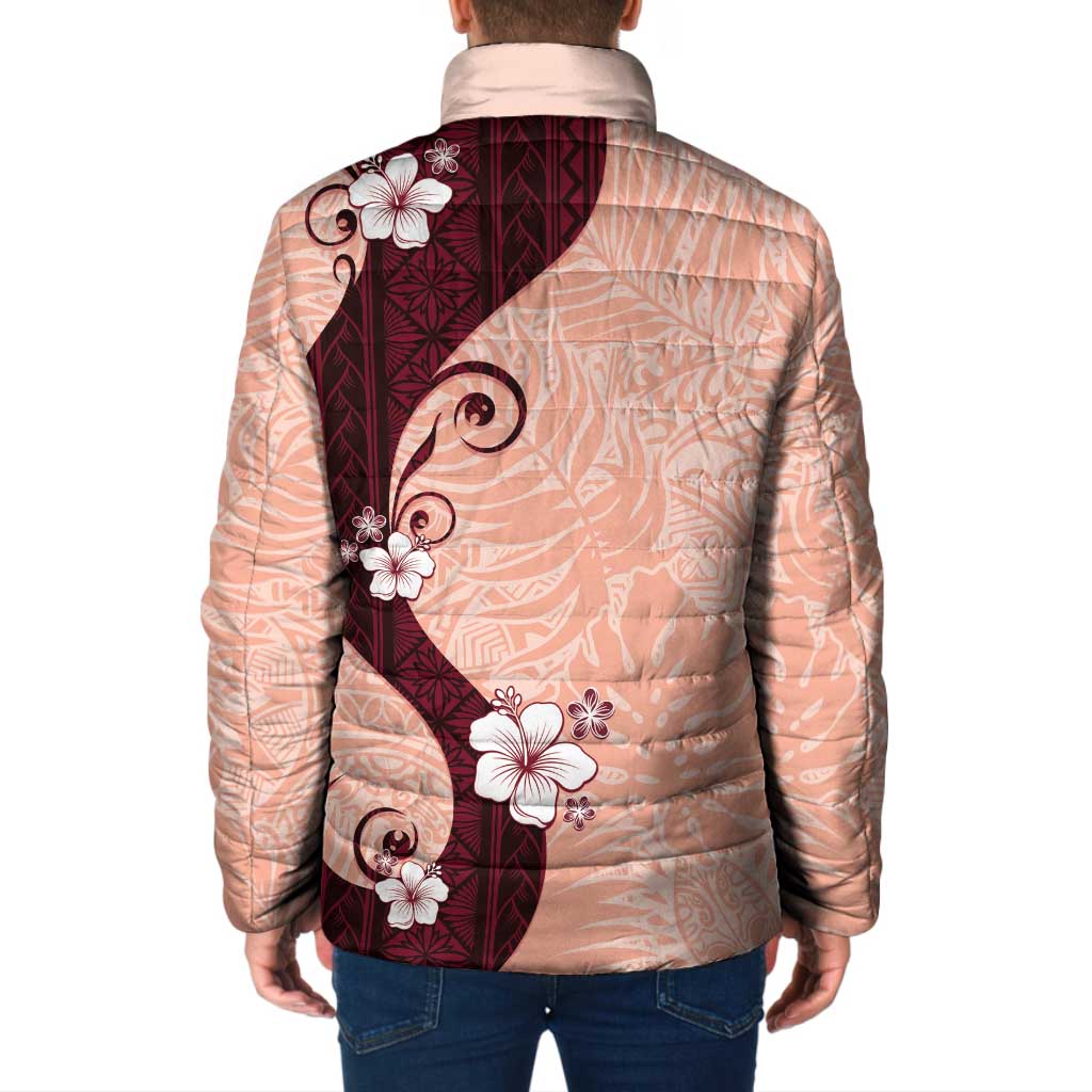 Polynesia Hibiscus Padded Jacket Rose Bud Curve Motif LT05 - Polynesian Pride