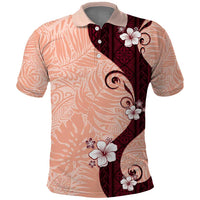 Polynesia Hibiscus Polo Shirt Rose Bud Curve Motif - Polynesian Pride