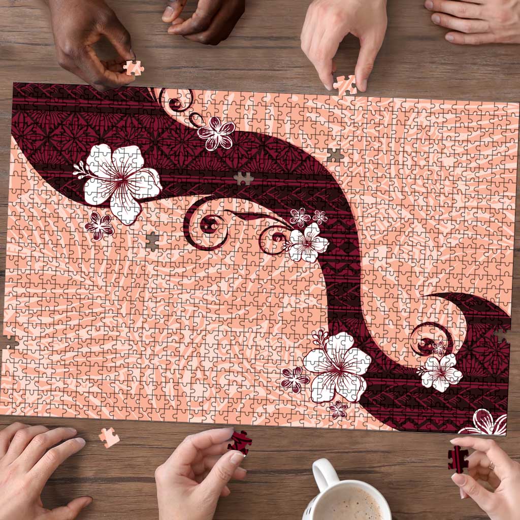 Polynesia Hibiscus Puzzle Rose Bud Curve Motif LT05 - Polynesian Pride