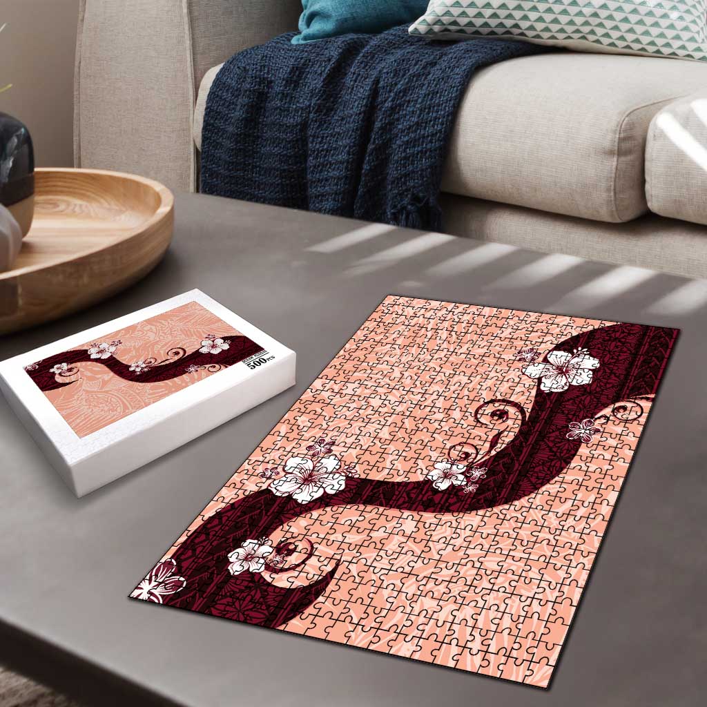 Polynesia Hibiscus Puzzle Rose Bud Curve Motif LT05 - Polynesian Pride