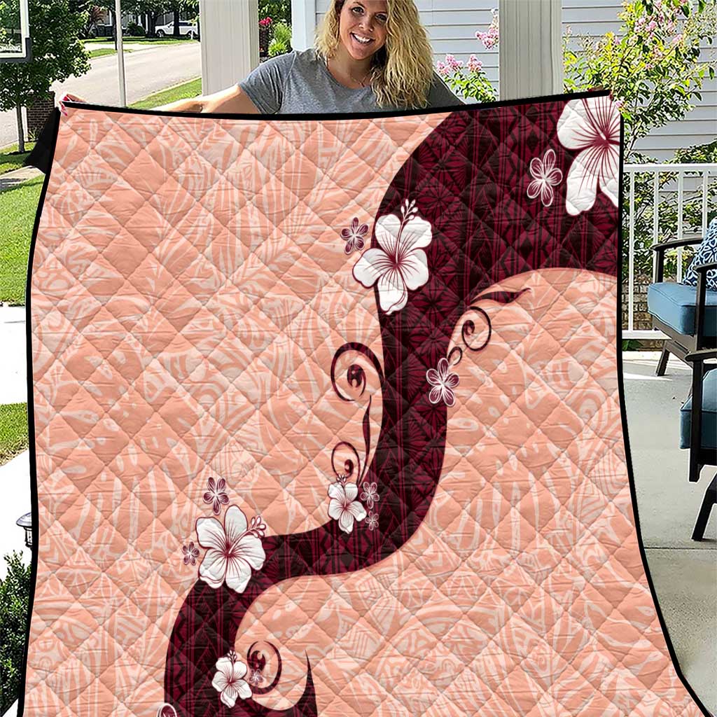 Polynesia Hibiscus Quilt Rose Bud Curve Motif - Polynesian Pride