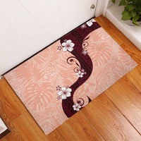 Polynesia Hibiscus Rubber Doormat Rose Bud Curve Motif LT05 - Polynesian Pride