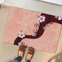Polynesia Hibiscus Rubber Doormat Rose Bud Curve Motif LT05 - Polynesian Pride