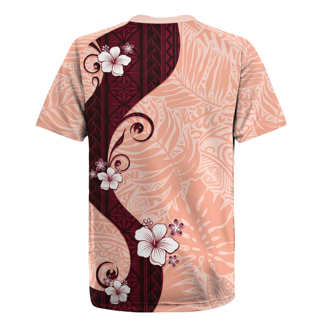 Polynesia Hibiscus Rugby Jersey Rose Bud Curve Motif - Polynesian Pride