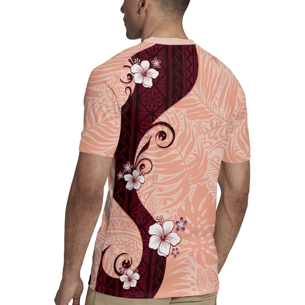 Polynesia Hibiscus Rugby Jersey Rose Bud Curve Motif - Polynesian Pride