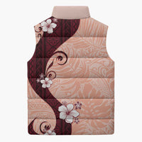 Polynesia Hibiscus Sleeveless Puffer Jacket Rose Bud Curve Motif LT05 - Polynesian Pride