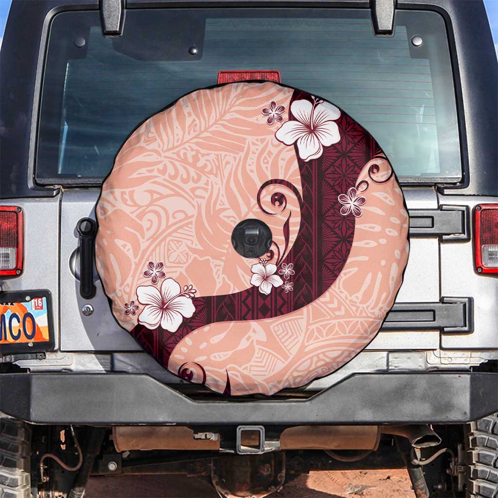 Polynesia Hibiscus Spare Tire Cover Rose Bud Curve Motif - Polynesian Pride
