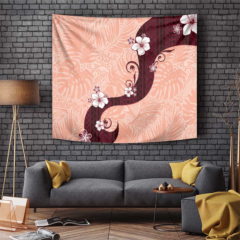 Polynesia Hibiscus Tapestry Rose Bud Curve Motif - Polynesian Pride