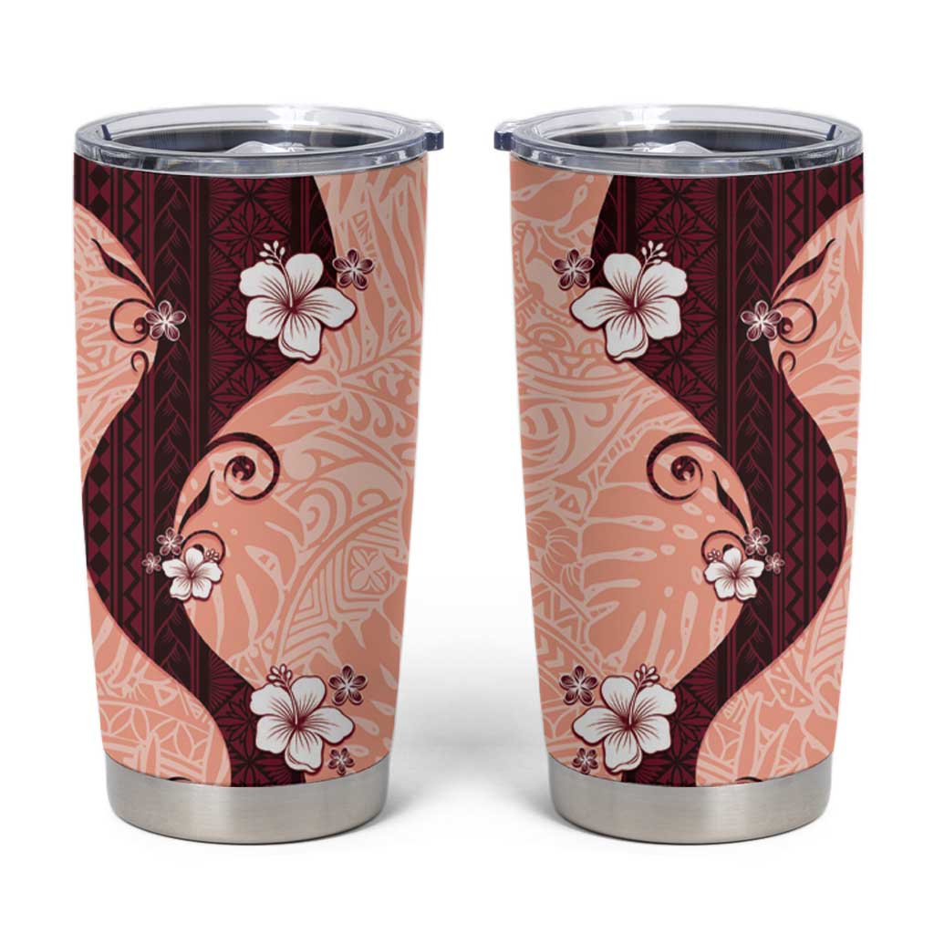 Polynesia Hibiscus Tumbler Cup Rose Bud Curve Motif - Polynesian Pride