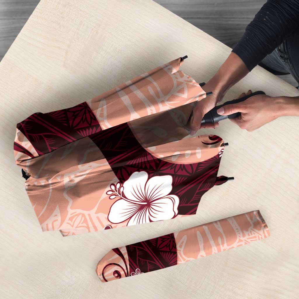 Polynesia Hibiscus Umbrella Rose Bud Curve Motif - Polynesian Pride