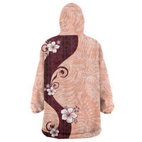 Polynesia Hibiscus Wearable Blanket Hoodie Rose Bud Curve Motif LT05 - Polynesian Pride